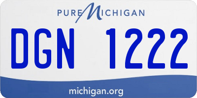 MI license plate DGN1222