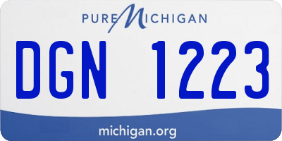 MI license plate DGN1223