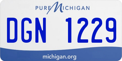 MI license plate DGN1229