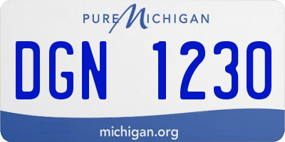 MI license plate DGN1230