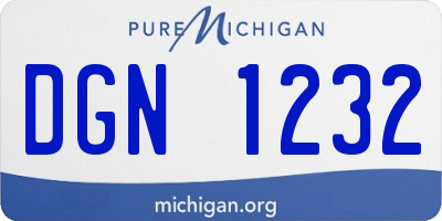 MI license plate DGN1232