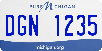 MI license plate DGN1235