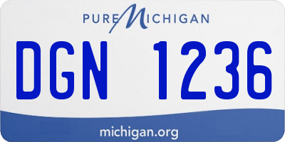 MI license plate DGN1236