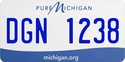 MI license plate DGN1238