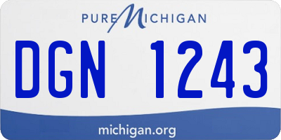 MI license plate DGN1243