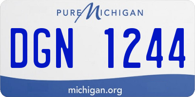 MI license plate DGN1244