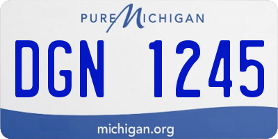 MI license plate DGN1245