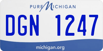 MI license plate DGN1247