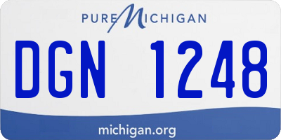 MI license plate DGN1248