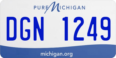 MI license plate DGN1249
