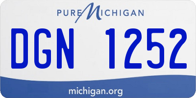 MI license plate DGN1252