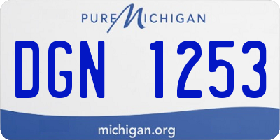 MI license plate DGN1253