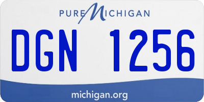 MI license plate DGN1256