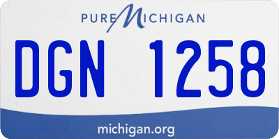 MI license plate DGN1258