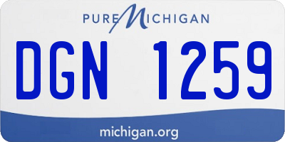 MI license plate DGN1259
