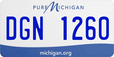 MI license plate DGN1260