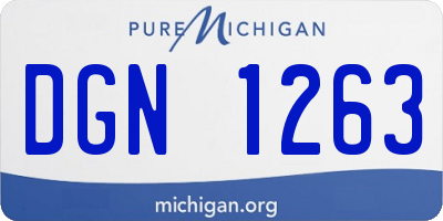 MI license plate DGN1263