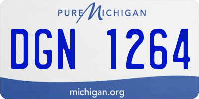 MI license plate DGN1264