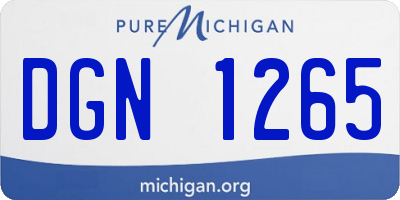 MI license plate DGN1265