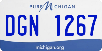 MI license plate DGN1267
