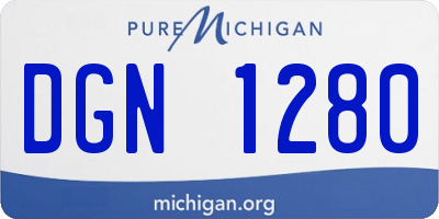 MI license plate DGN1280