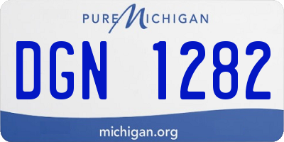 MI license plate DGN1282