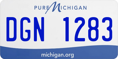 MI license plate DGN1283