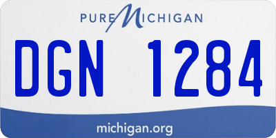MI license plate DGN1284