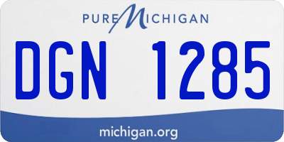 MI license plate DGN1285