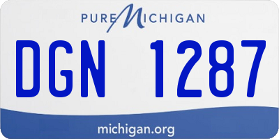 MI license plate DGN1287