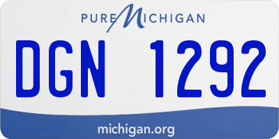 MI license plate DGN1292
