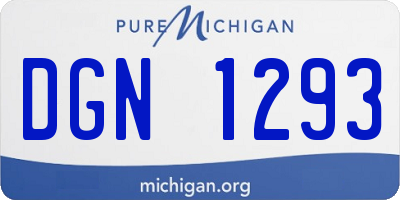 MI license plate DGN1293