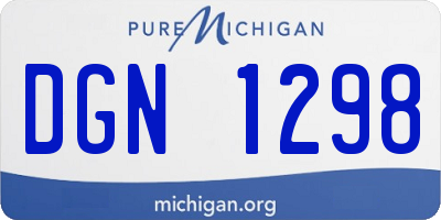 MI license plate DGN1298