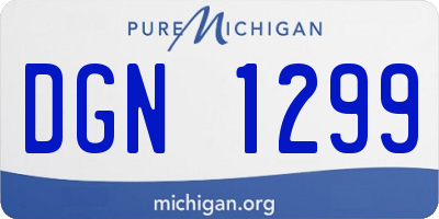 MI license plate DGN1299