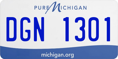MI license plate DGN1301
