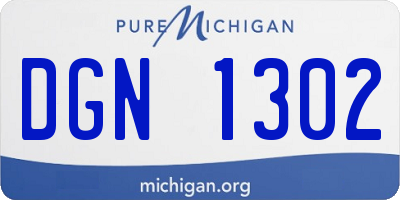 MI license plate DGN1302