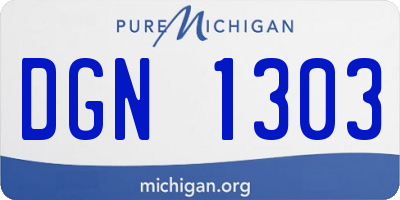 MI license plate DGN1303