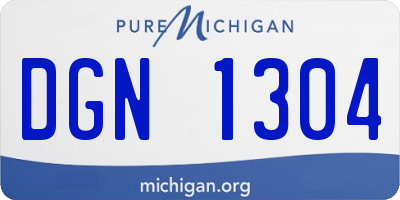 MI license plate DGN1304