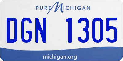 MI license plate DGN1305