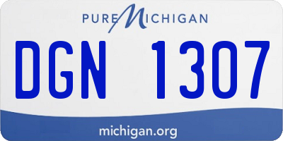 MI license plate DGN1307