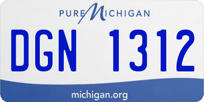 MI license plate DGN1312