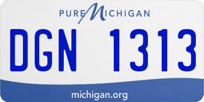 MI license plate DGN1313