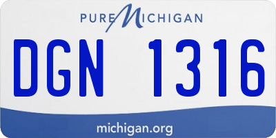MI license plate DGN1316