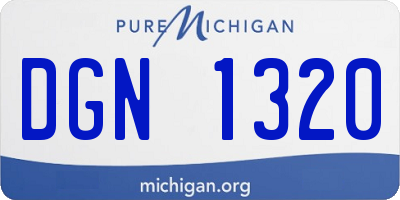 MI license plate DGN1320