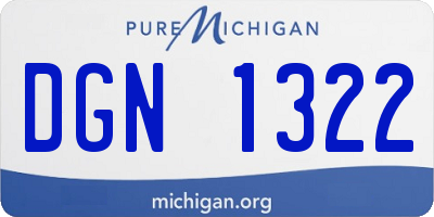 MI license plate DGN1322