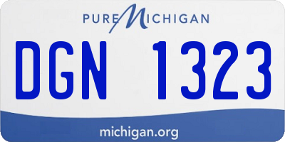 MI license plate DGN1323