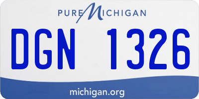 MI license plate DGN1326