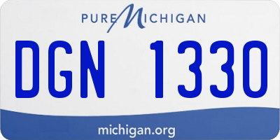MI license plate DGN1330