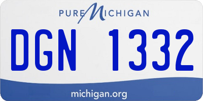 MI license plate DGN1332
