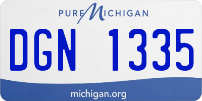MI license plate DGN1335